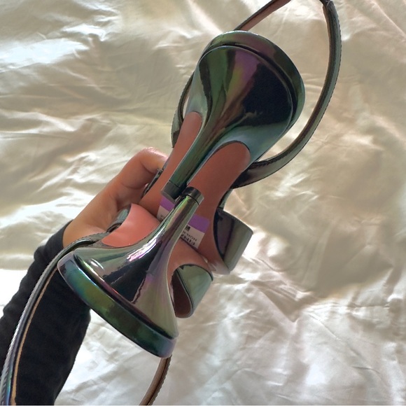 Amina Muaddi Camelia Crystal Halter Slingback mules 38 - Picture 5 of 7